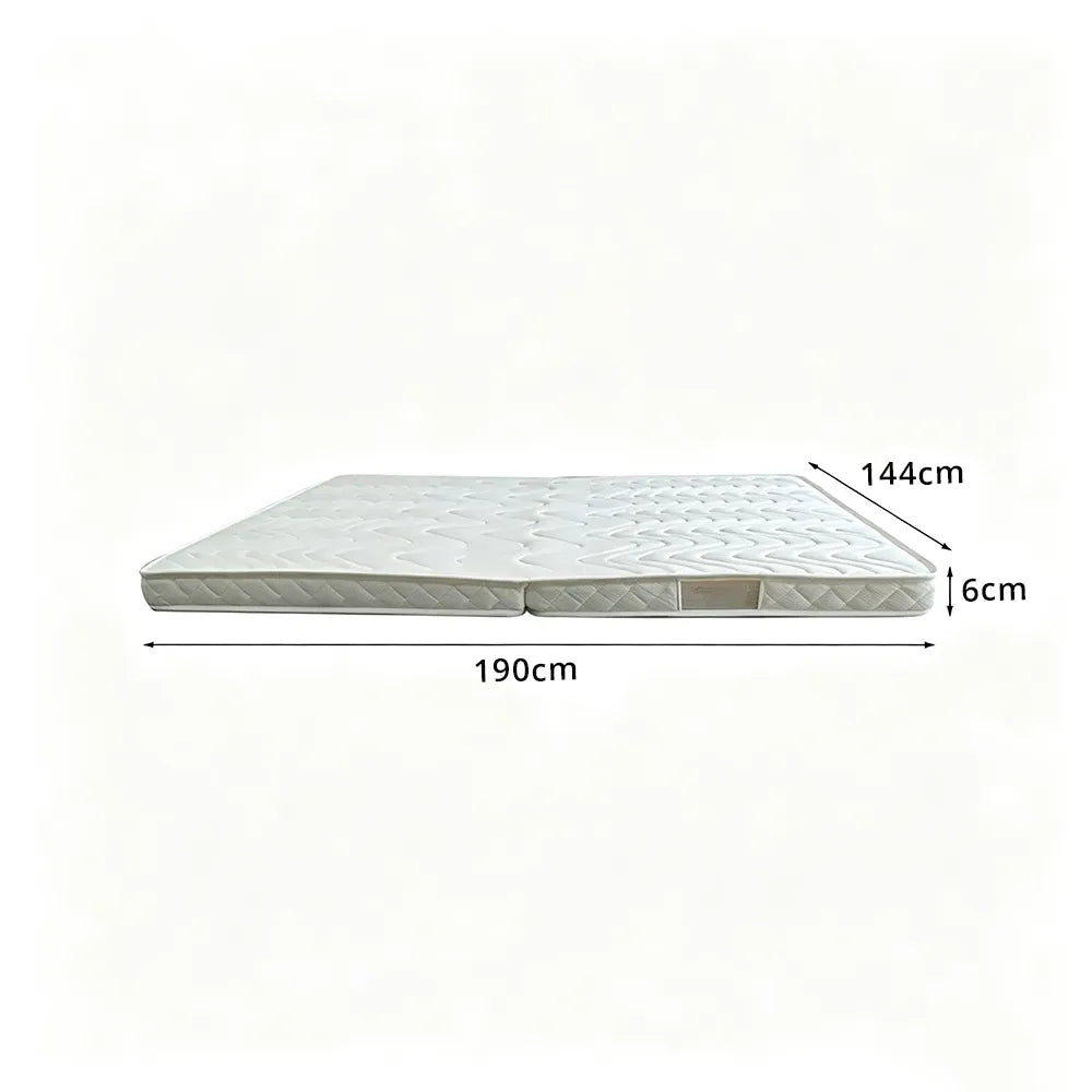 LIVARA Double Foldable Mattress - 6cm Thick Portable Sleeping Mat for Guest Room, Camping & Travel - White