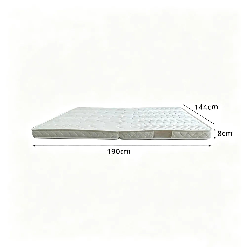 LIVARA Double Foldable Mattress - 6cm Thick Portable Sleeping Mat for Guest Room, Camping & Travel - White