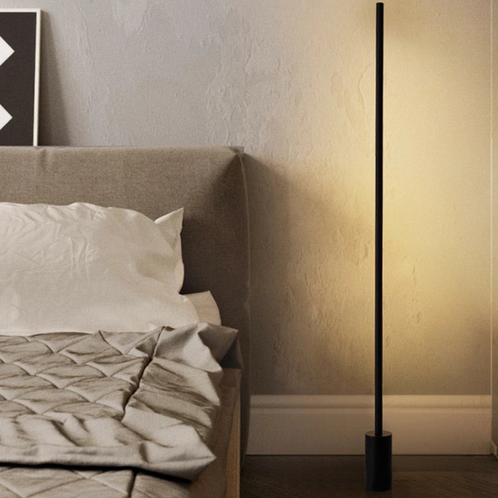 LIVARA Minimalist Floor Lamp Foot Switch Control 25W LED Metal Frame Compact Base