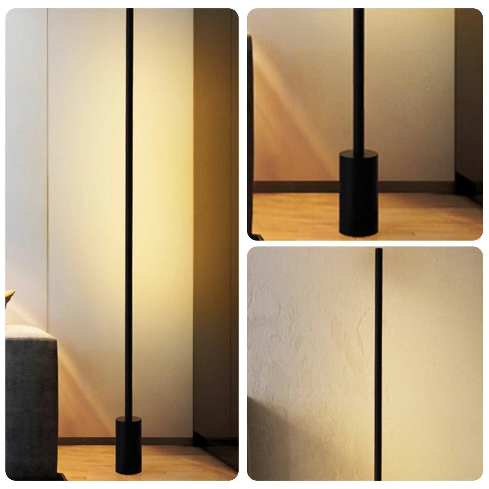 LIVARA Minimalist Floor Lamp Foot Switch Control 25W LED Metal Frame Compact Base