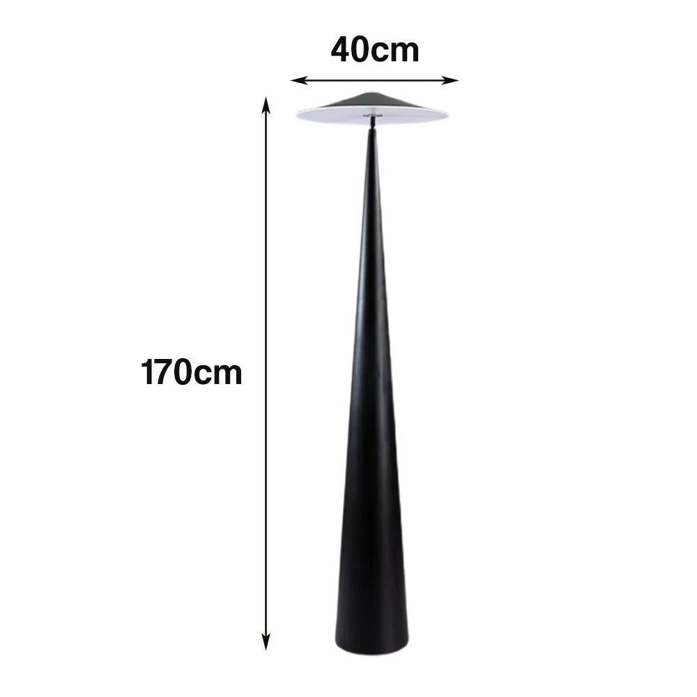 LIVARA Floor Lamp 3-Colour Lighting Iron & Aluminium Body Rotatable Head Floating Disc Design