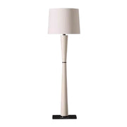 LIVARA Floor Lamp Soft Ambient Lighting Fabric Shade Iron & Leather Body Brushed Electroplated Finish