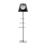 LIVARA Floor Lamp 2-in-1 Lighting & Storage Acrylic Shade Iron Frame Rotatable Multi-Tier Trays - Grey