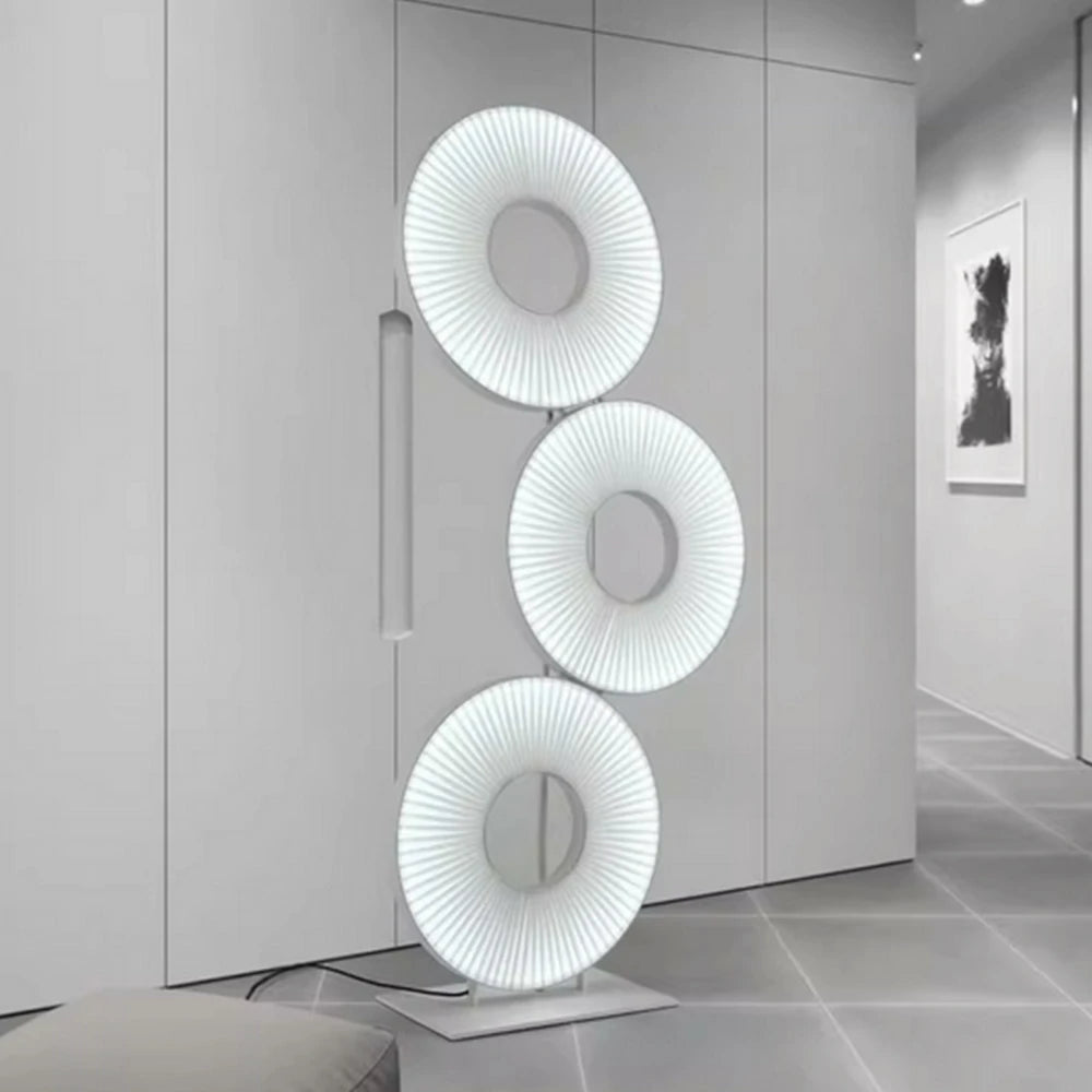 LIVARA Floor Lamp All-Around Ambient Lighting Metal Frame Weighted Base Modern Ring Design