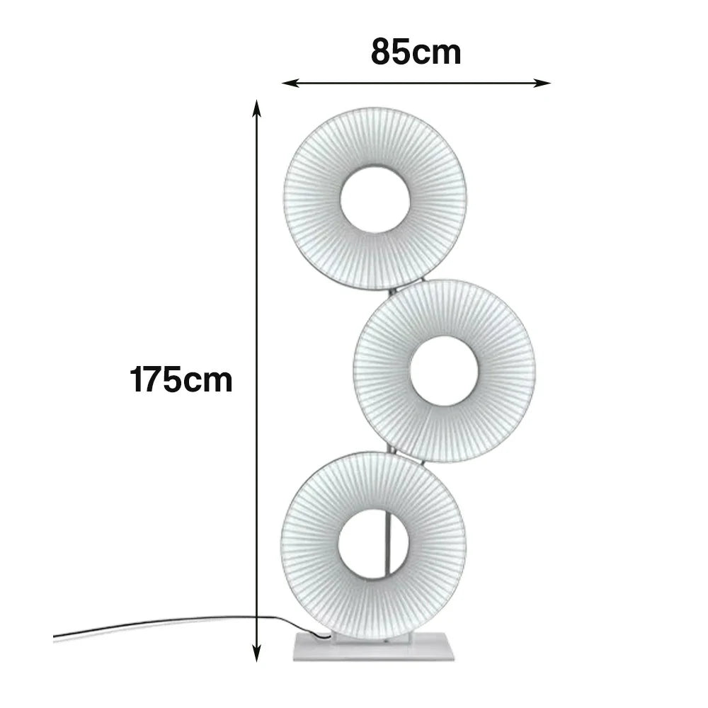 LIVARA Floor Lamp All-Around Ambient Lighting Metal Frame Weighted Base Modern Ring Design