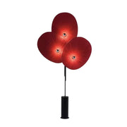 LIVARA Floor Lamp Soft Ambient Lighting Marble Base Fabric & Metal Shade Handcrafted Floral Design - Red