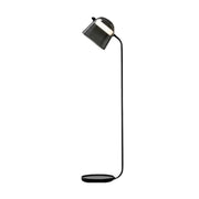 LIVARA Floor Lamp Adjustable Reading Light Metal Frame Curved Pole Design Stable Round Base - Grey