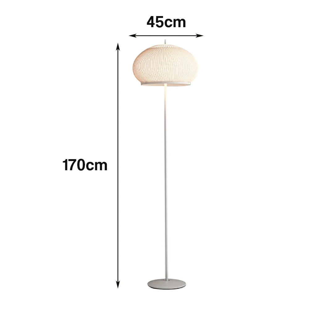 LIVARA Floor Lamp 50W Soft Ambient Lighting Fabric Shade Carbon Steel Frame LED Energy-Efficient