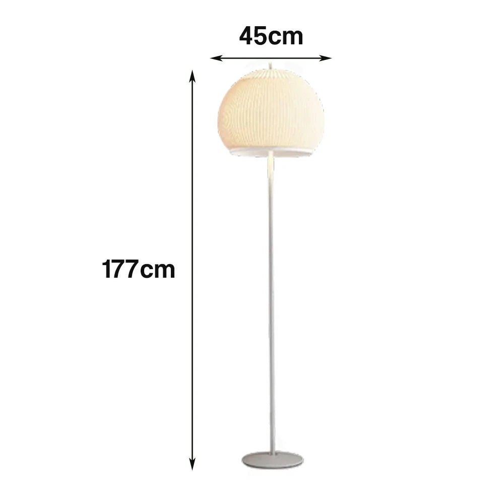 LIVARA Floor Lamp 60W Soft Ambient Lighting Fabric Shade Carbon Steel Frame LED Energy-Efficient