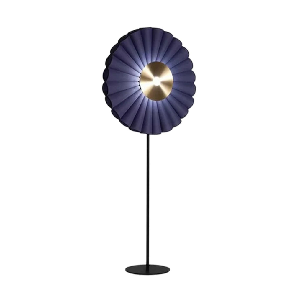 LIVARA Floor Lamp Scandinavian Design Soft Lighting Metal Frame Handcrafted Fabric Shade - Blue