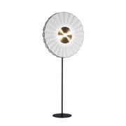 LIVARA Floor Lamp Scandinavian Design Soft Lighting Metal Frame Handcrafted Fabric Shade - White
