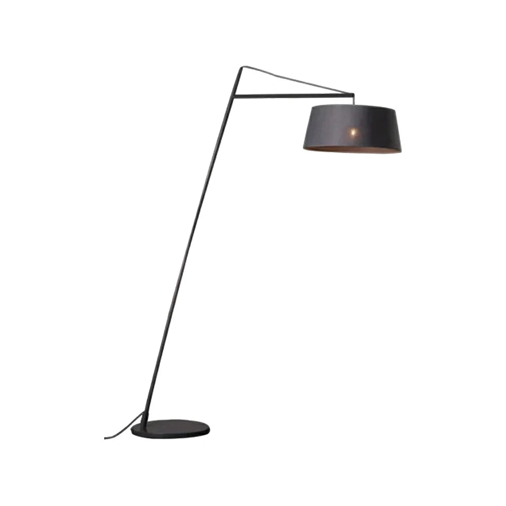 LIVARA Floor Lamp Soft Ambient Lighting Fabric Shade Black Metal Frame Stable Base Multi-Scene Use