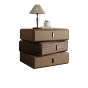 LIVARA Bedside Table - Solid Wood Storage Nightstand for Bedroom - Light Coffee & Walnut