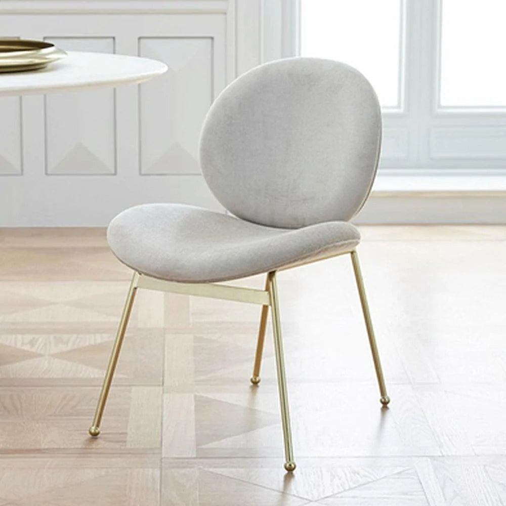 LIVARA Chair Curved Backrest High-Resilience Foam Stainless Steel Frame Stable and Durable Design - White