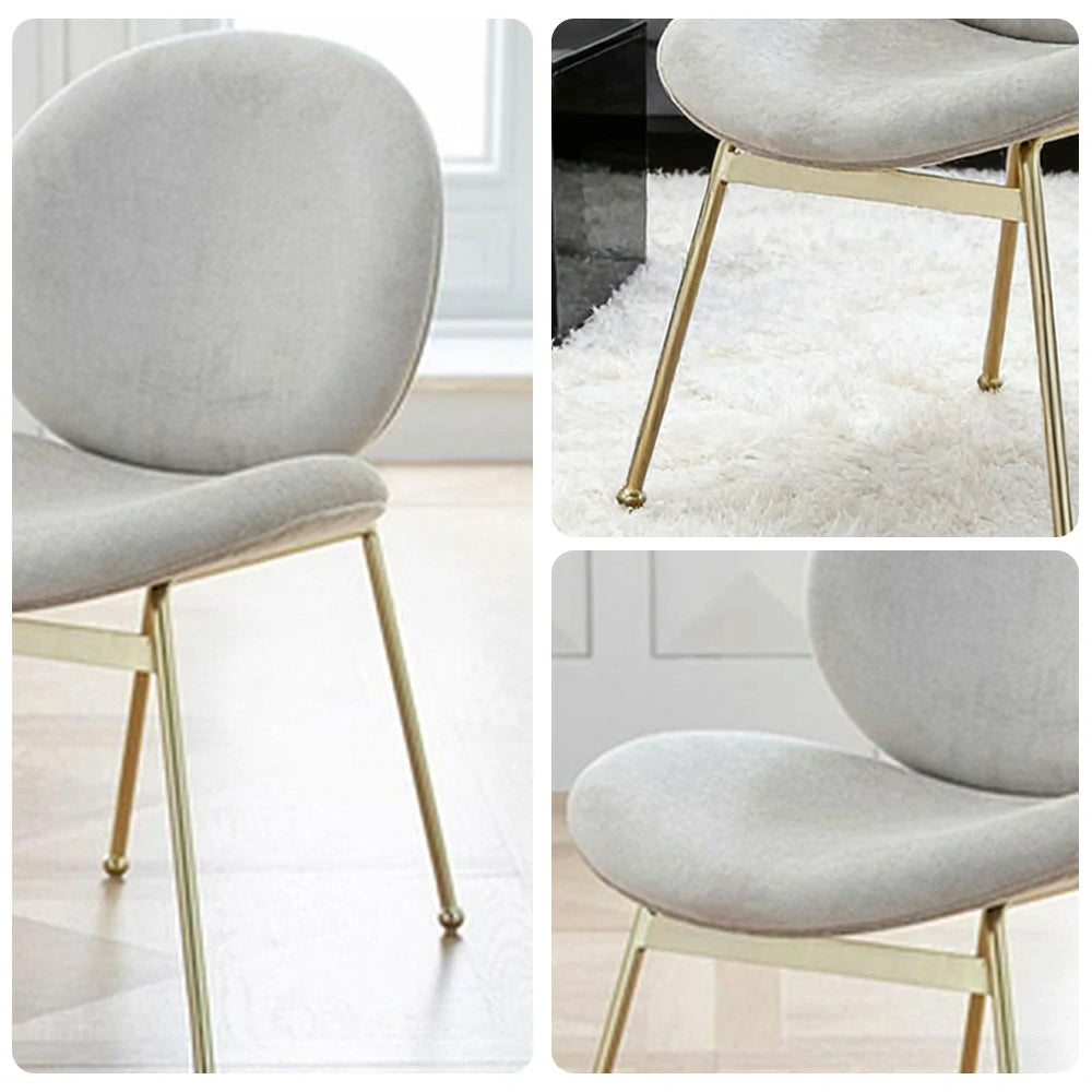 LIVARA Chair Curved Backrest High-Resilience Foam Stainless Steel Frame Stable and Durable Design - White