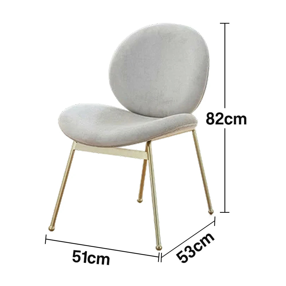 LIVARA Chair Curved Backrest High-Resilience Foam Stainless Steel Frame Stable and Durable Design - White