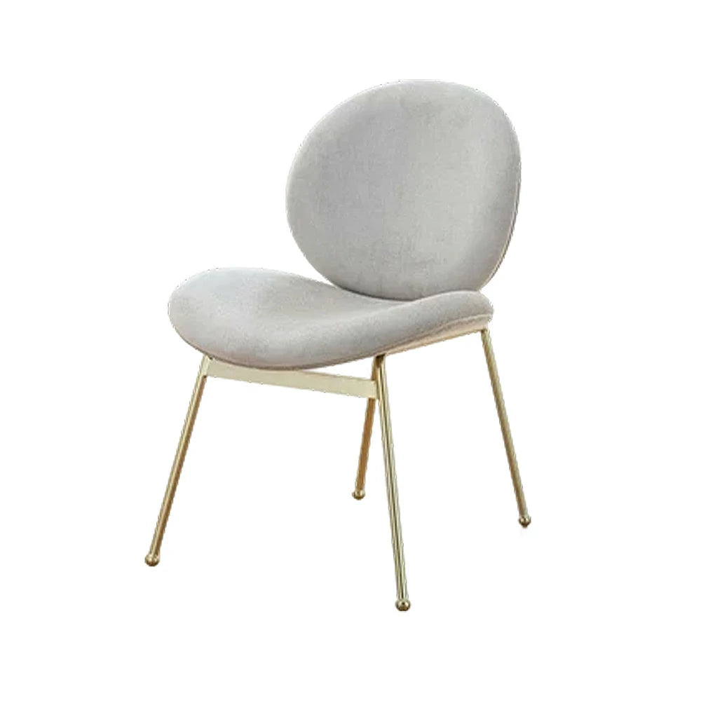 LIVARA Chair Curved Backrest High-Resilience Foam Stainless Steel Frame Stable and Durable Design - White