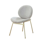 LIVARA Chair Curved Backrest High-Resilience Foam Stainless Steel Frame Stable and Durable Design - White