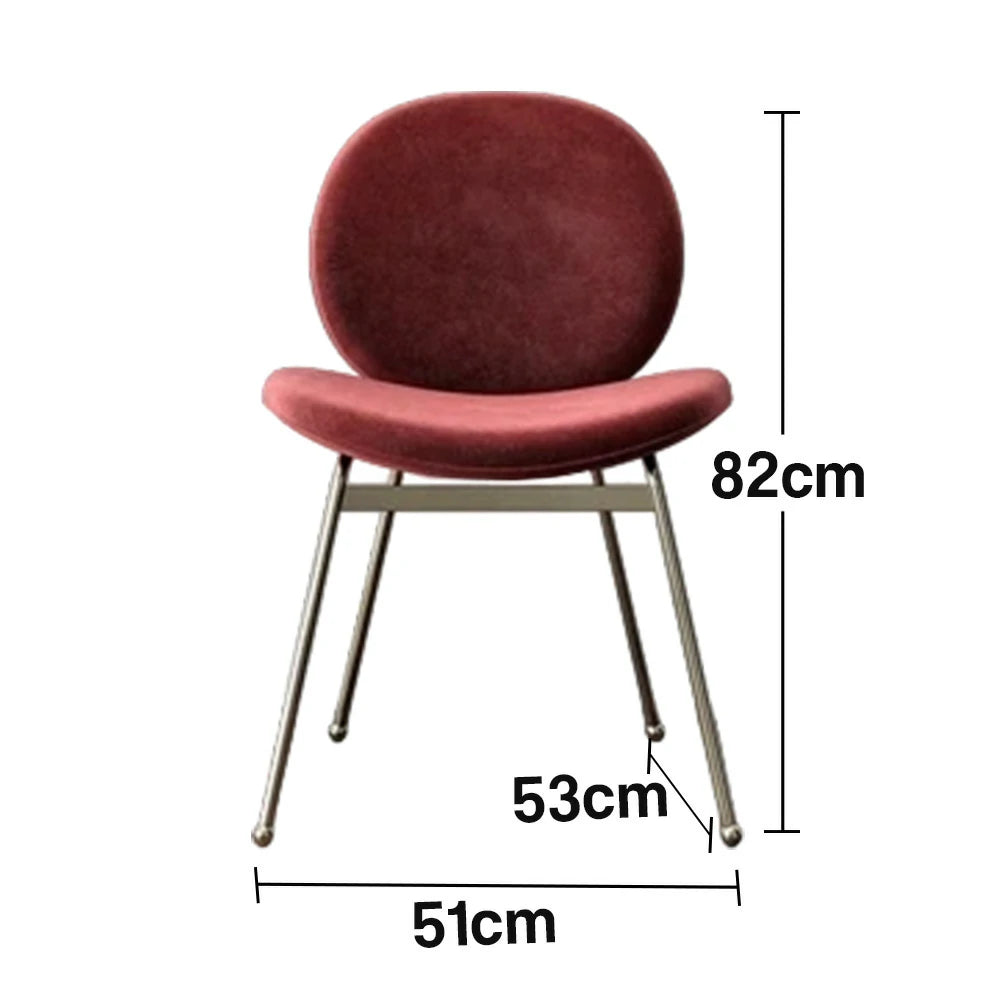 LIVARA Chair Curved Backrest High-Resilience Foam Stainless Steel Frame Stable and Durable Design - Red