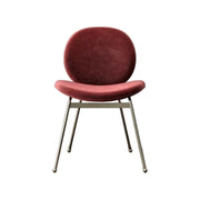 LIVARA Chair Curved Backrest High-Resilience Foam Stainless Steel Frame Stable and Durable Design - Red