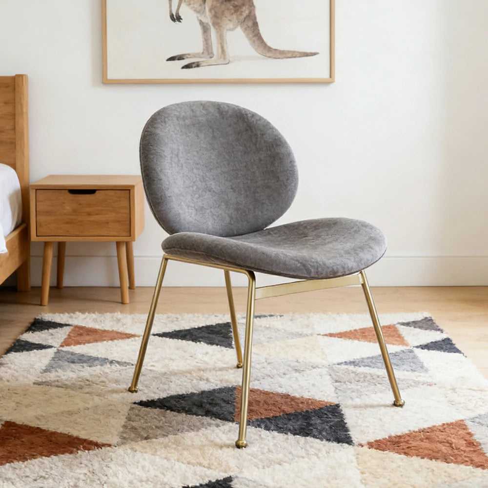 LIVARA Chair Curved Backrest High-Resilience Foam Stainless Steel Frame Stable and Durable Design - Grey