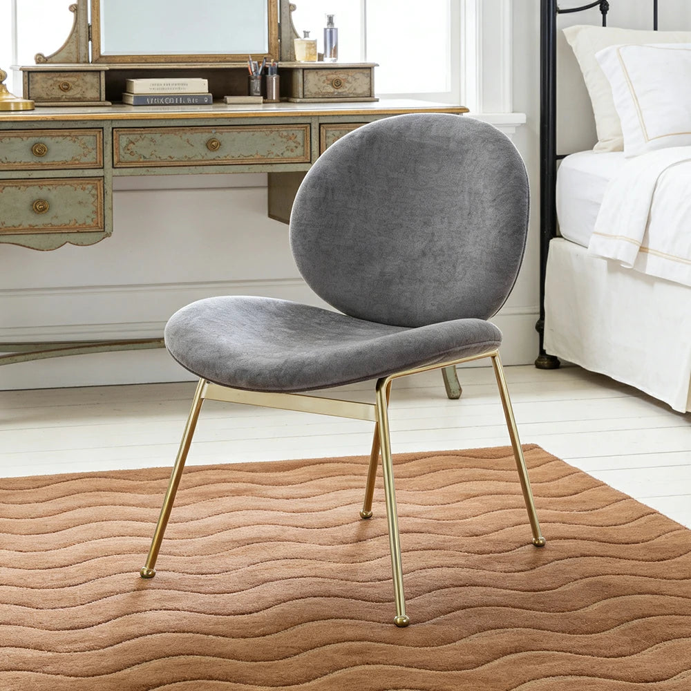 LIVARA Chair Curved Backrest High-Resilience Foam Stainless Steel Frame Stable and Durable Design - Grey