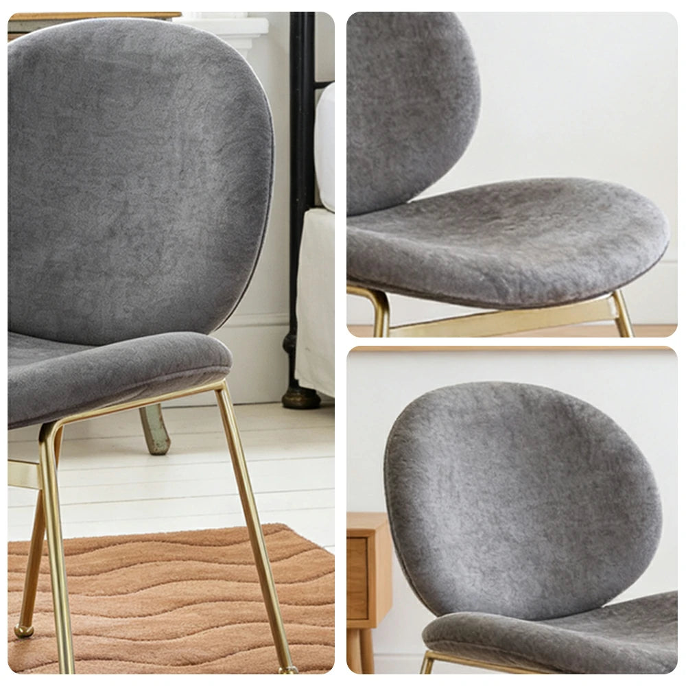 LIVARA Chair Curved Backrest High-Resilience Foam Stainless Steel Frame Stable and Durable Design - Grey