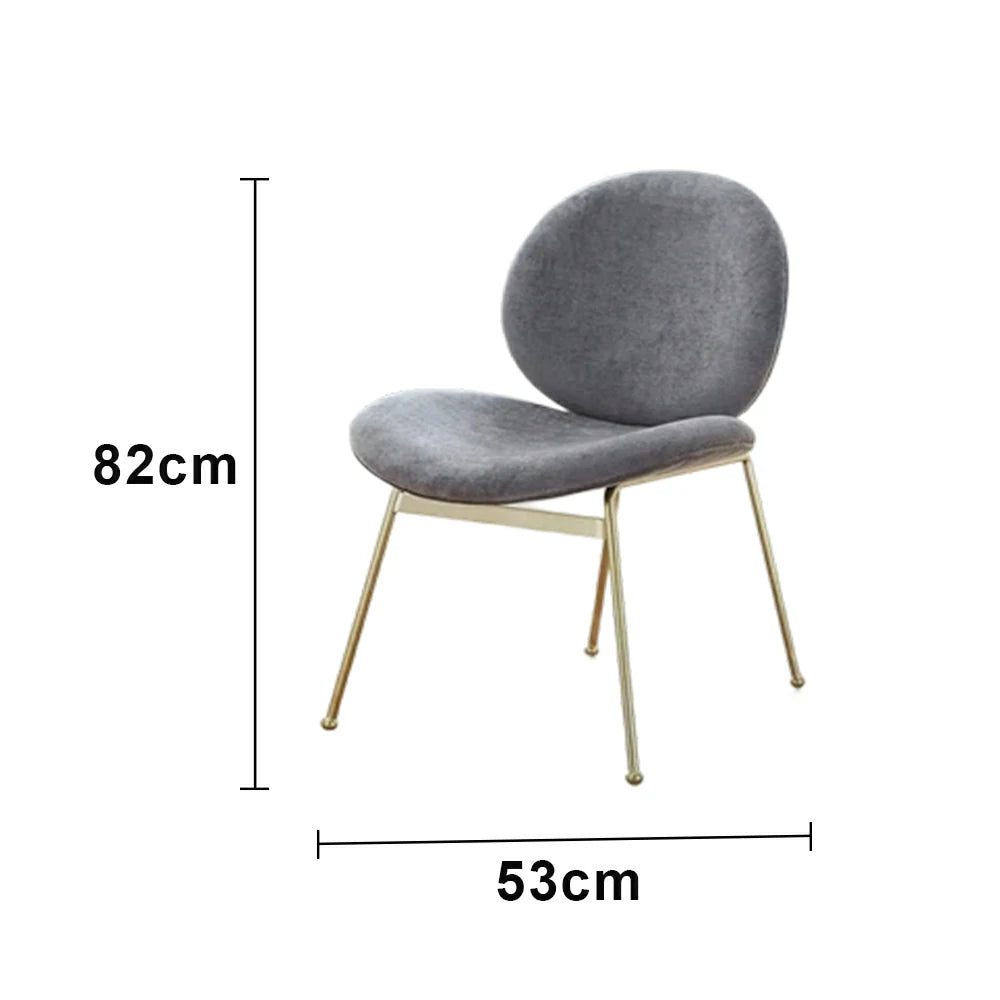 LIVARA Chair Curved Backrest High-Resilience Foam Stainless Steel Frame Stable and Durable Design - Grey
