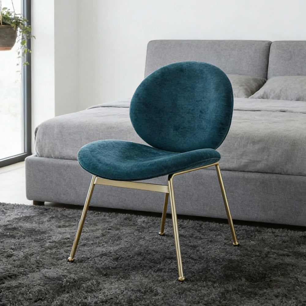 LIVARA Chair Curved Backrest High-Resilience Foam Stainless Steel Frame Stable and Durable Design - Blue