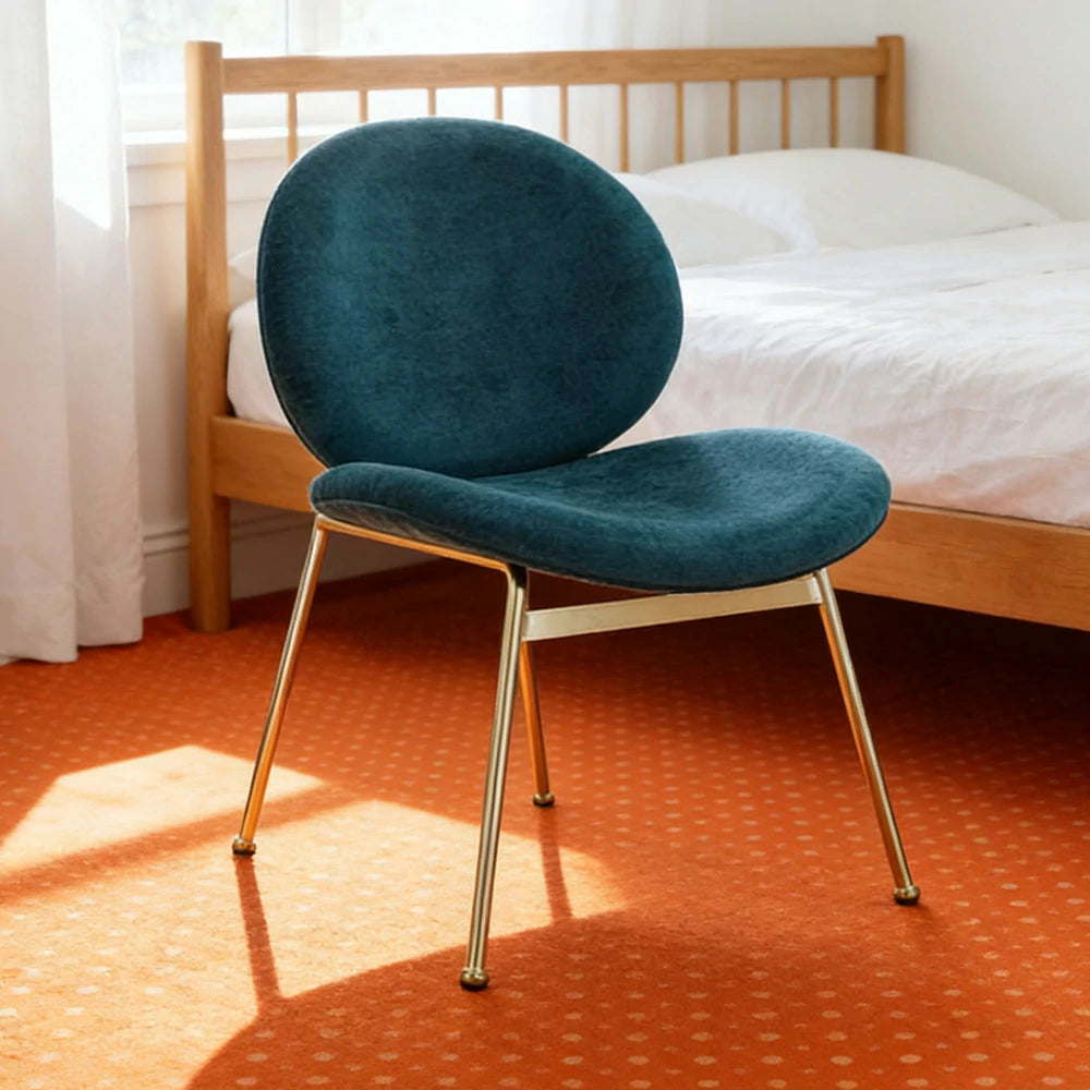 LIVARA Chair Curved Backrest High-Resilience Foam Stainless Steel Frame Stable and Durable Design - Blue