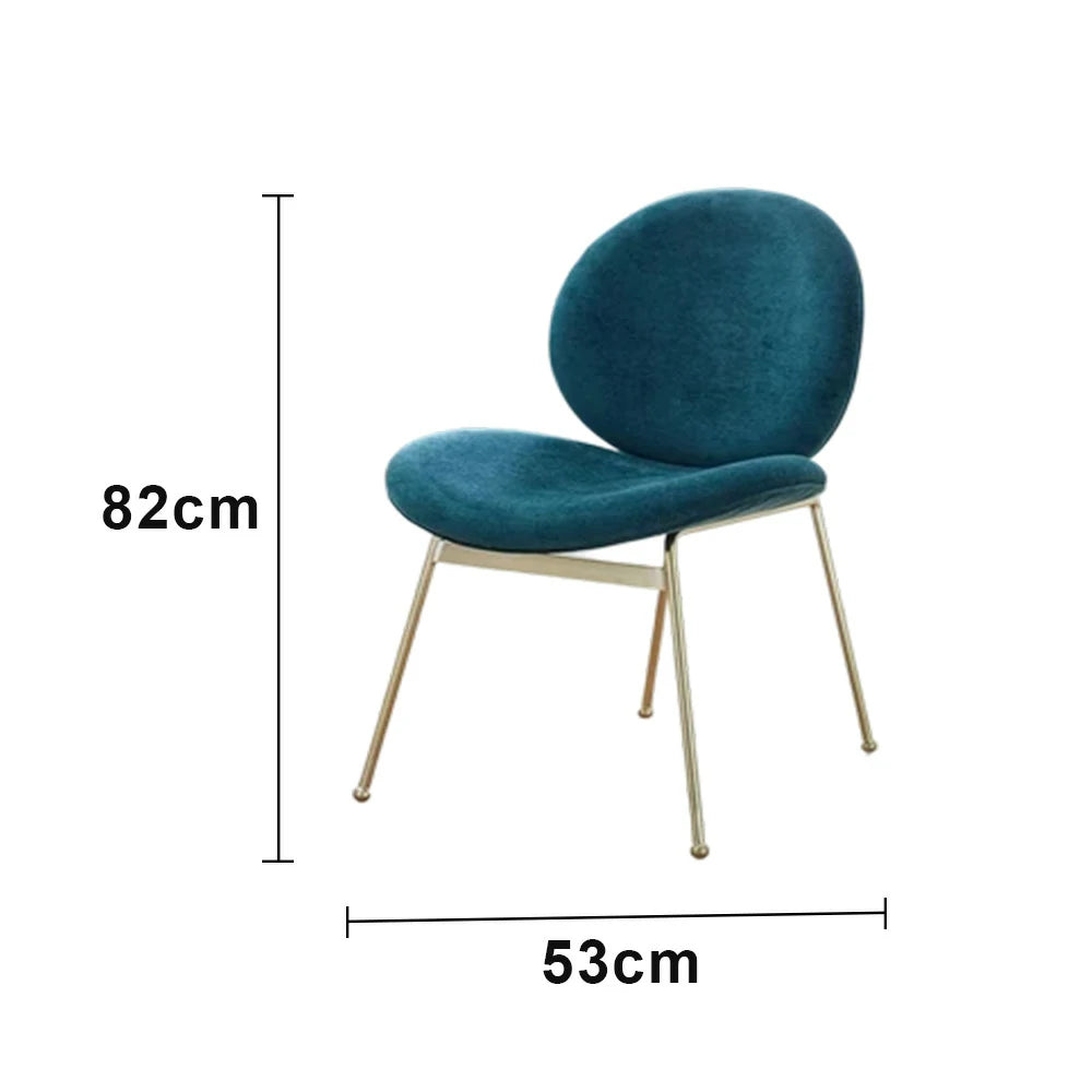 LIVARA Chair Curved Backrest High-Resilience Foam Stainless Steel Frame Stable and Durable Design - Blue