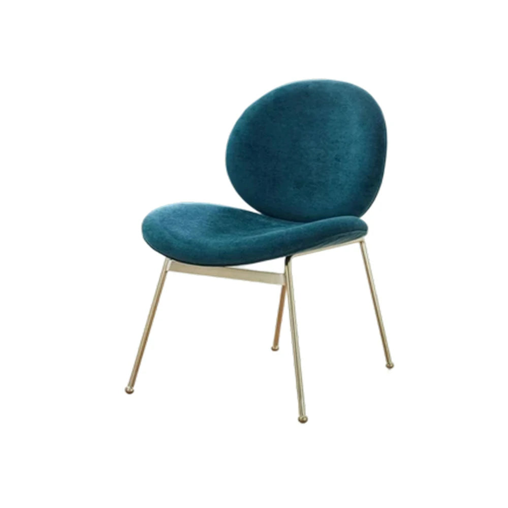 LIVARA Chair Curved Backrest High-Resilience Foam Stainless Steel Frame Stable and Durable Design - Blue