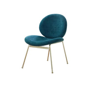 LIVARA Chair Curved Backrest High-Resilience Foam Stainless Steel Frame Stable and Durable Design - Blue