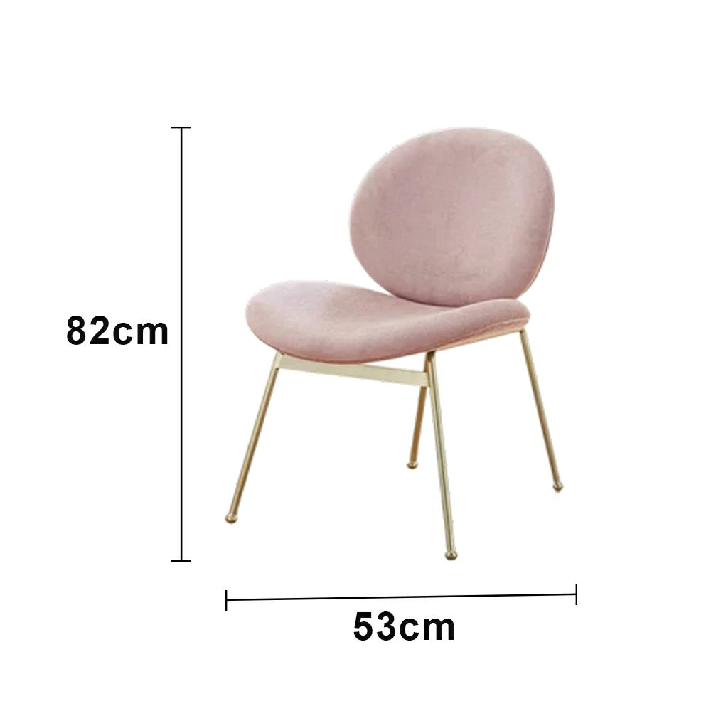 LIVARA Chair Curved Backrest High-Resilience Foam Stainless Steel Frame Stable and Durable Design - Pink