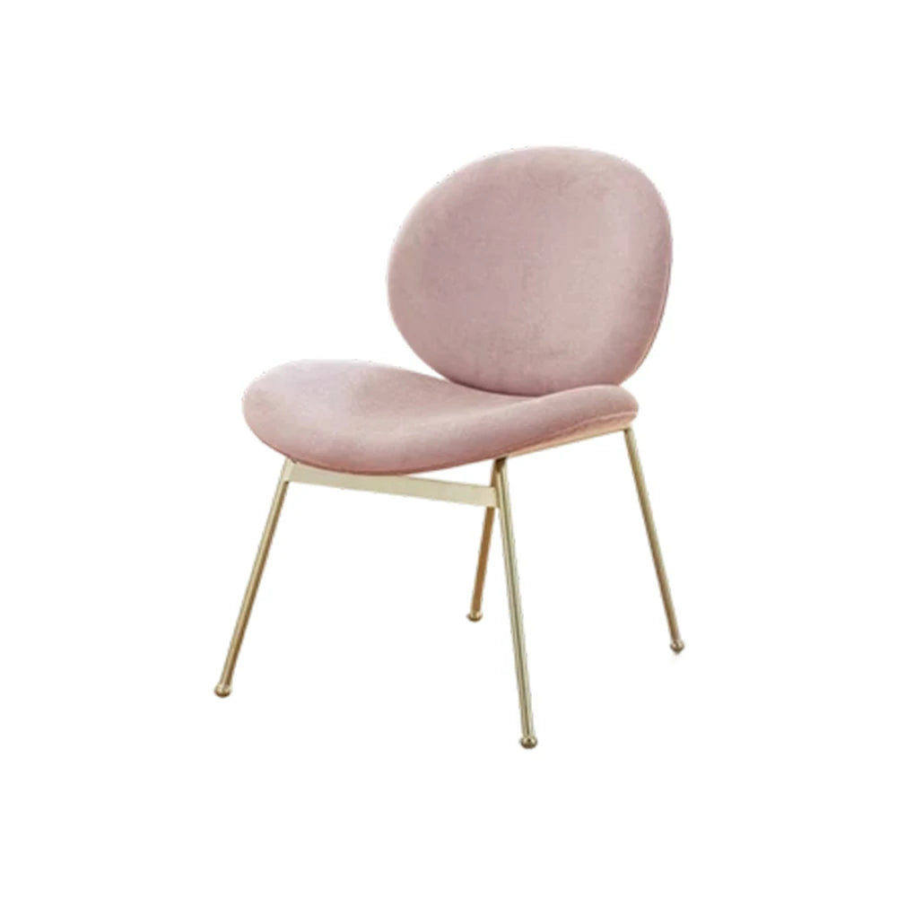 LIVARA Chair Curved Backrest High-Resilience Foam Stainless Steel Frame Stable and Durable Design - Pink