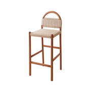 LIVARA 85/105cm Dining Chair Ergonomic Support Solid Wood Frame Handwoven Kraft Rope Seat Breathable Cross-Weave Design - Cherry