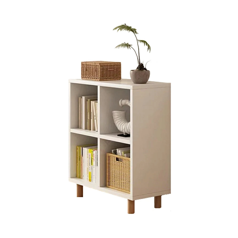 LIVARA Solid Wood Storage Cabinet with Legs - 4/6-Cube Organiser, Sturdy Open Shelving for Living Room & Bedroom - Warm White