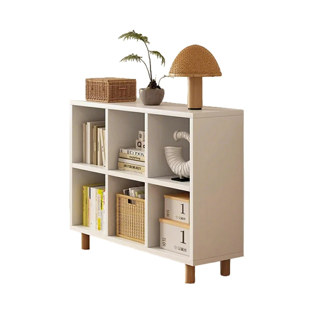 LIVARA Solid Wood Storage Cabinet with Legs - 4/6-Cube Organiser, Sturdy Open Shelving for Living Room & Bedroom - Warm White