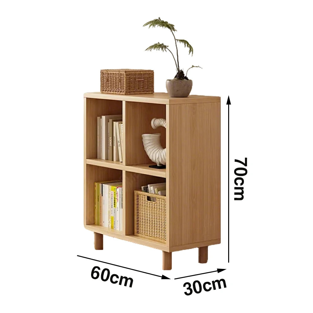 LIVARA Solid Wood Storage Cabinet with Legs - 4/6-Cube Organiser, Sturdy Open Shelving for Living Room & Bedroom - Beech