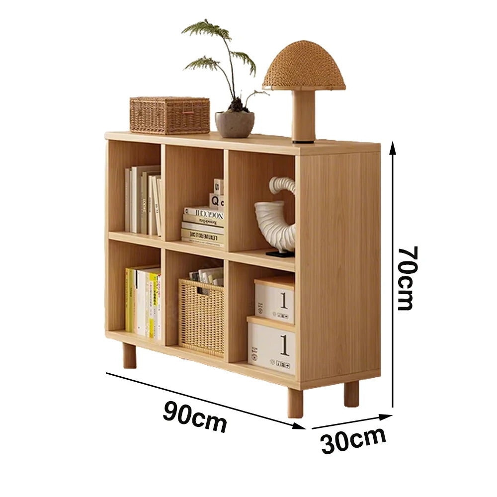 LIVARA Solid Wood Storage Cabinet with Legs - 4/6-Cube Organiser, Sturdy Open Shelving for Living Room & Bedroom - Beech