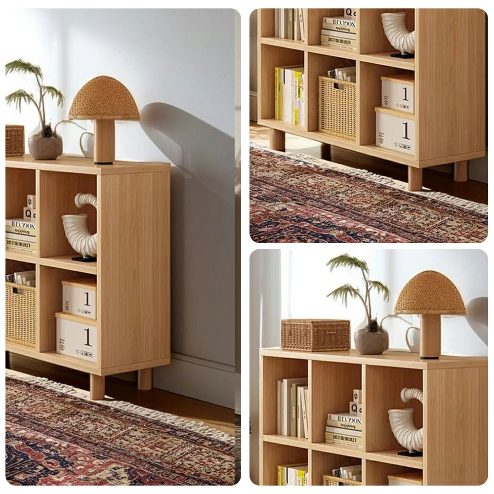 LIVARA Solid Wood Storage Cabinet with Legs - 4/6-Cube Organiser, Sturdy Open Shelving for Living Room & Bedroom - Beech