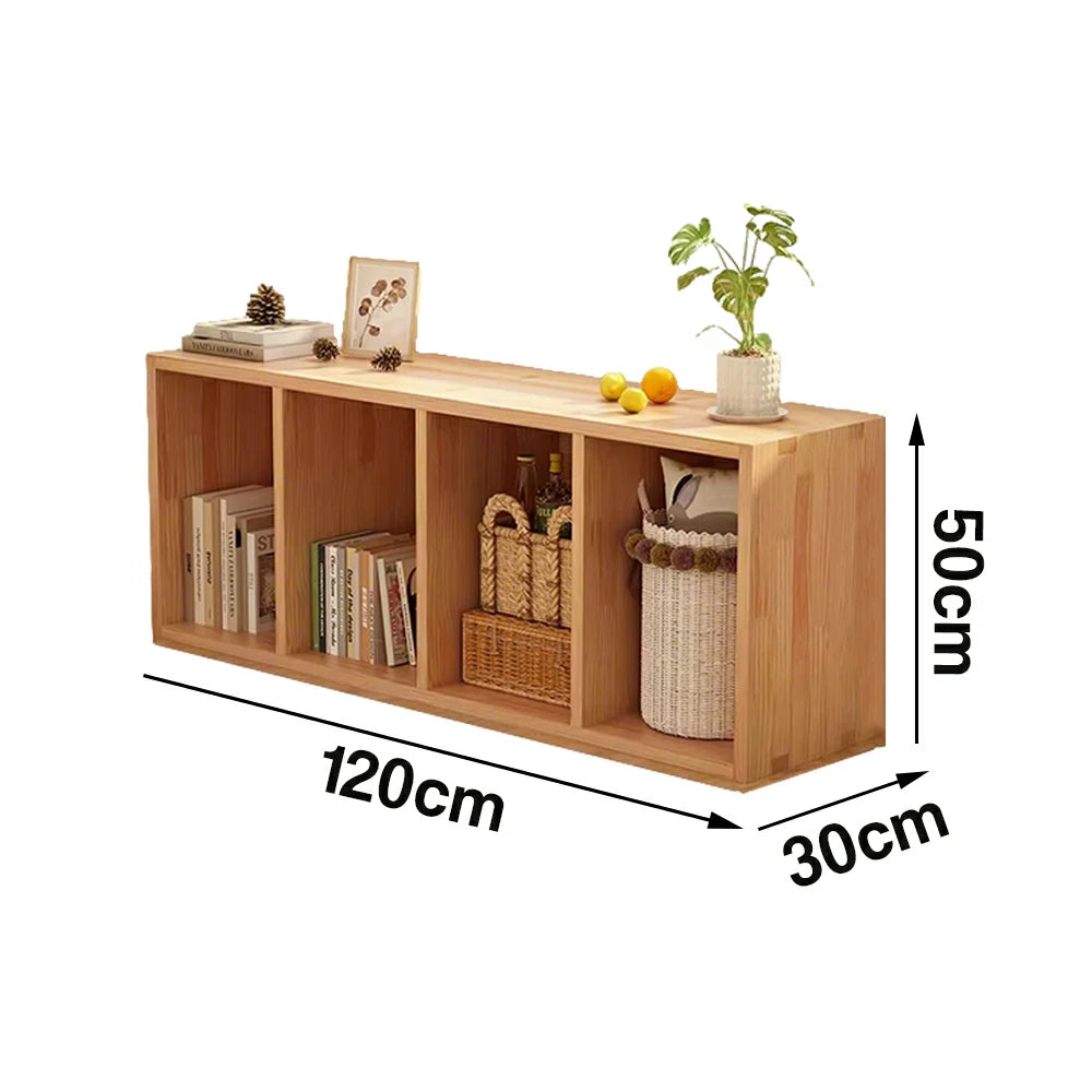 LIVARA Solid Wood Storage Cabinet - Open Shelf Organiser, Space-Saving Design for Living Room & Bedroom - Wood