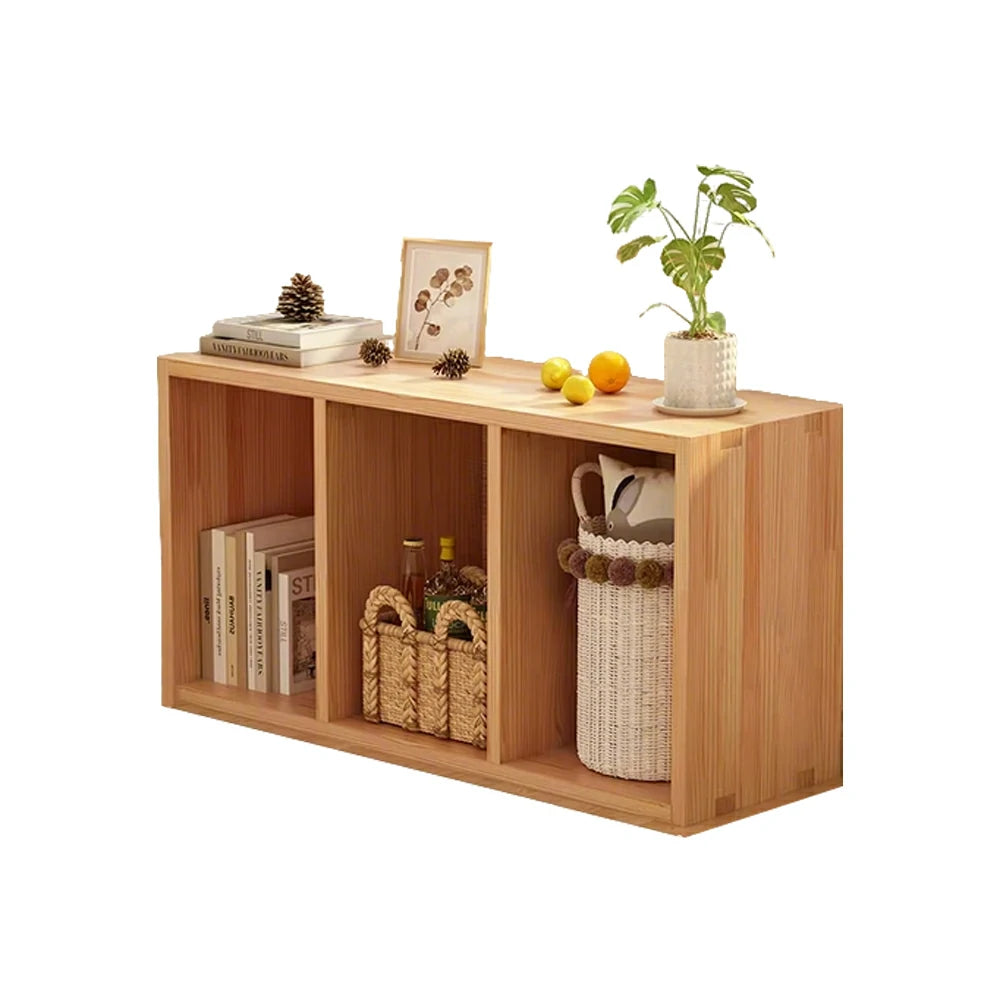 LIVARA Solid Wood Storage Cabinet - Open Shelf Organiser, Space-Saving Design for Living Room & Bedroom - Wood