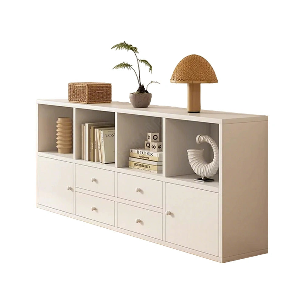 LIVARA Storage Cabinet with Doors & Drawers - 6/8-Cube Organiser, Large Capacity Shelving for Living Room & Bedroom - White