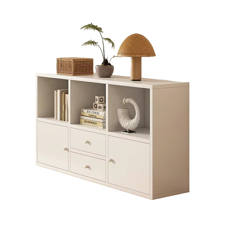LIVARA Storage Cabinet with Doors & Drawers - 6/8-Cube Organiser, Large Capacity Shelving for Living Room & Bedroom - White