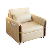 LIVARA 88/105cm Sofa Bed, Sit Lounge Sleep Design, Waterproof Fabric, Carbon Steel Frame, Space-Saving with Rollers - Beige