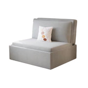 LIVARA 82/102cm Sofa Bed, Sofa to Bed Convertible Design, Soft Velvet Upholstery, Carbon Steel Frame, Removable Cover with Rollers - Grey