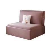 LIVARA 82/102cm Sofa Bed, Sofa to Bed Convertible Design, Soft Velvet Upholstery, Carbon Steel Frame, Removable Cover with Rollers - Pink