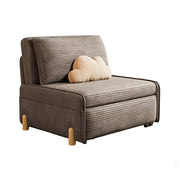 LIVARA 77/113cm Sofa Bed, Sit Lounge Sleep Design, Soft Corduroy Upholstery, Steel Frame, Dual Side Storage Pockets - Coffee