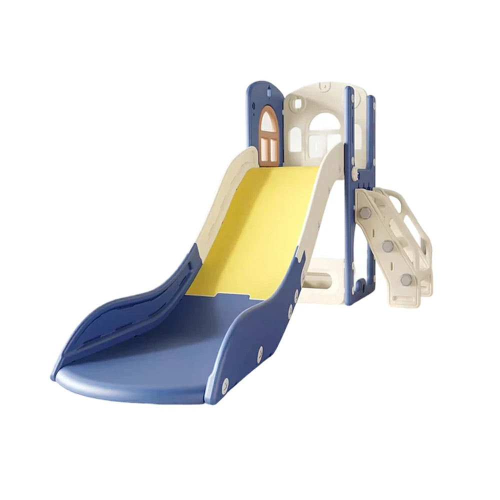 LIVARA Kids Slide, Anti-Slip Textured Surface, Stable Reinforced Base, Durable Plastic, Built-in Storage Basket - Blue
